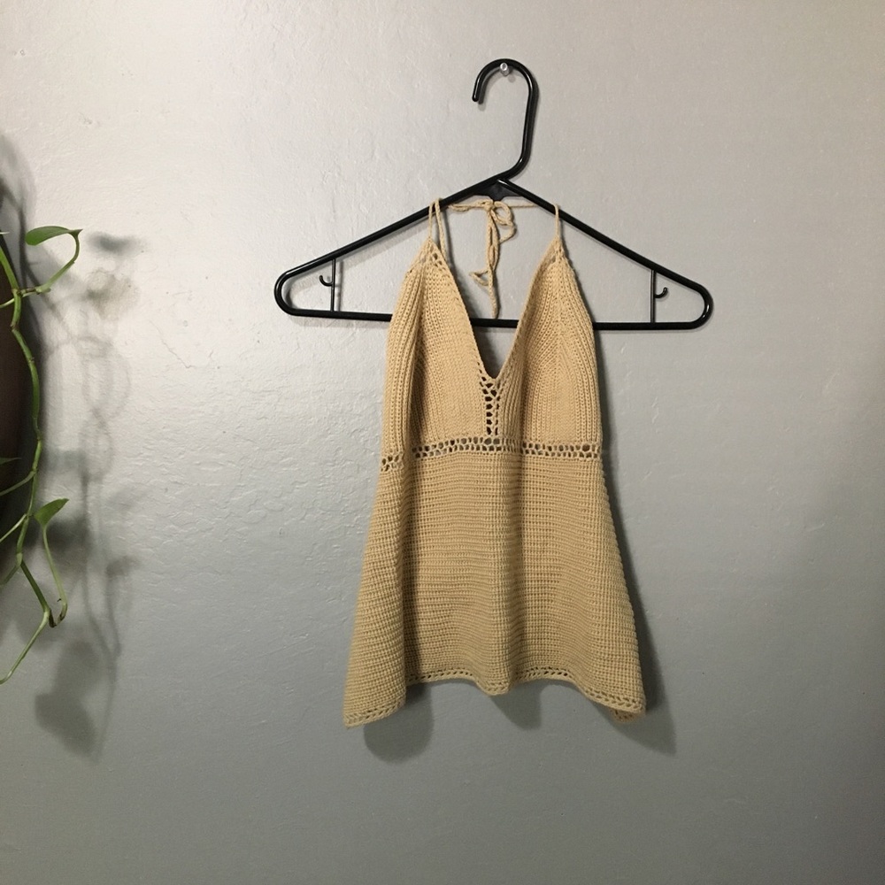 Handmade crochet 70s inspired halter top